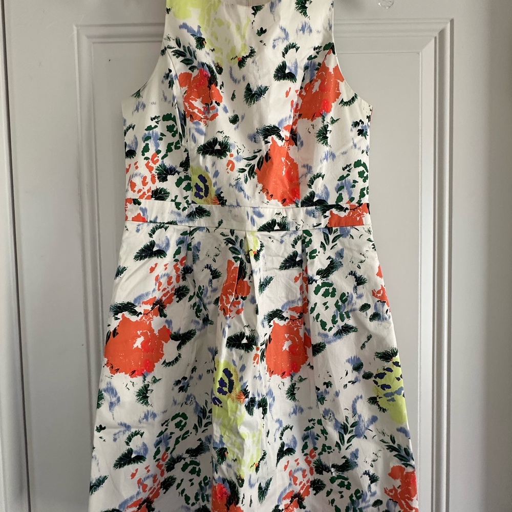 GAP White Abstract Floral Dress